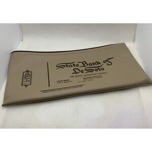 State Bank of De Soto, MO Zipper Deposit Cash Money Checks Bag Pouch VTG